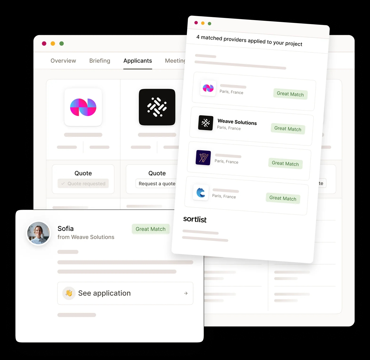 Trouver, matchez, embaucher