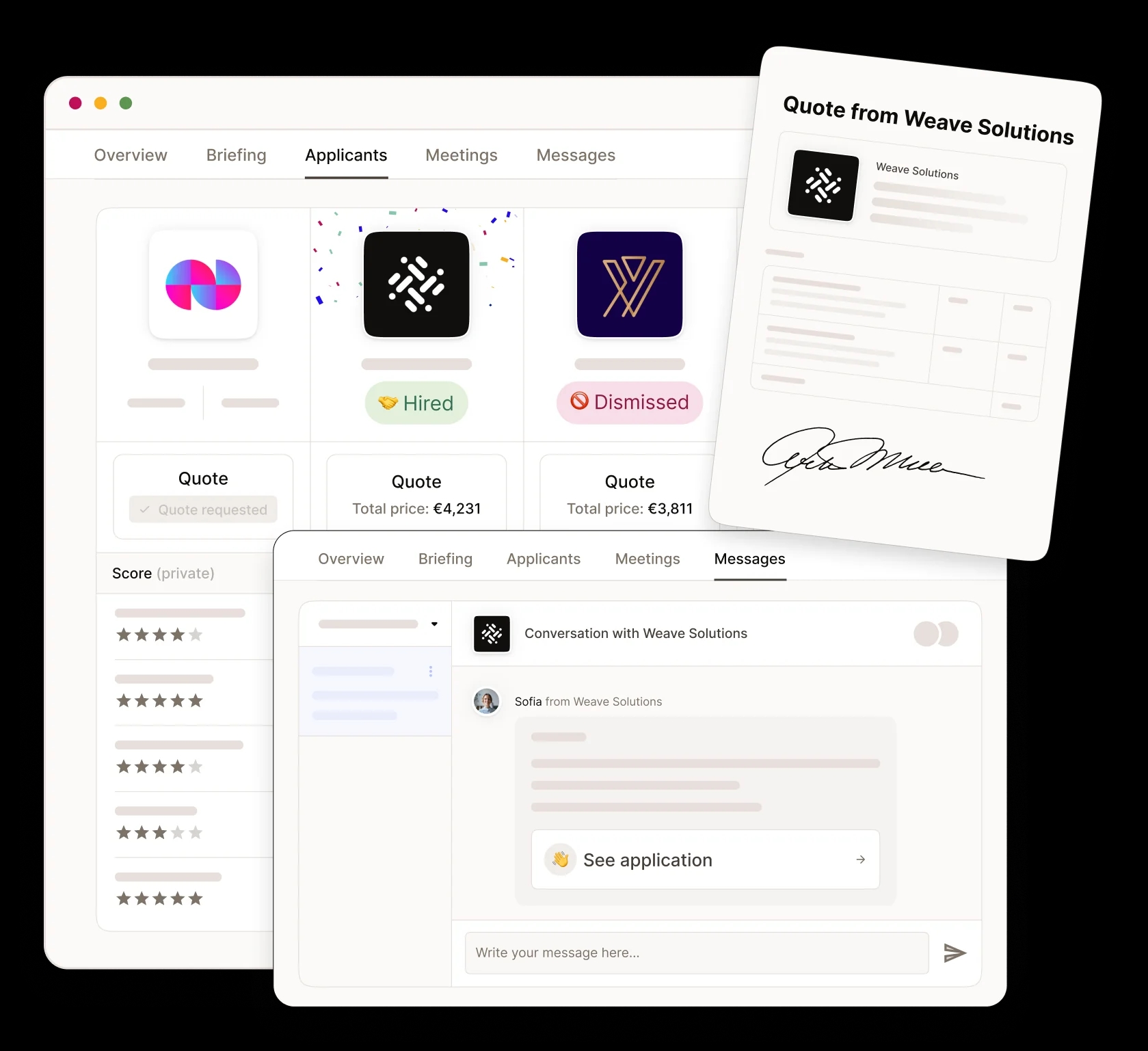Caractéristiques de l'espace de travail